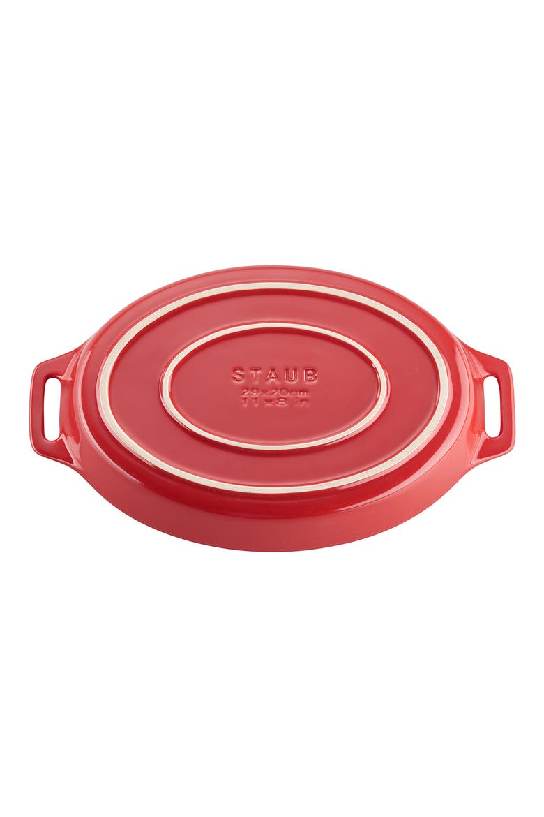 2-Piece Enameled Ceramic Oval Baking Dishes, Alternate, color, CHERRY