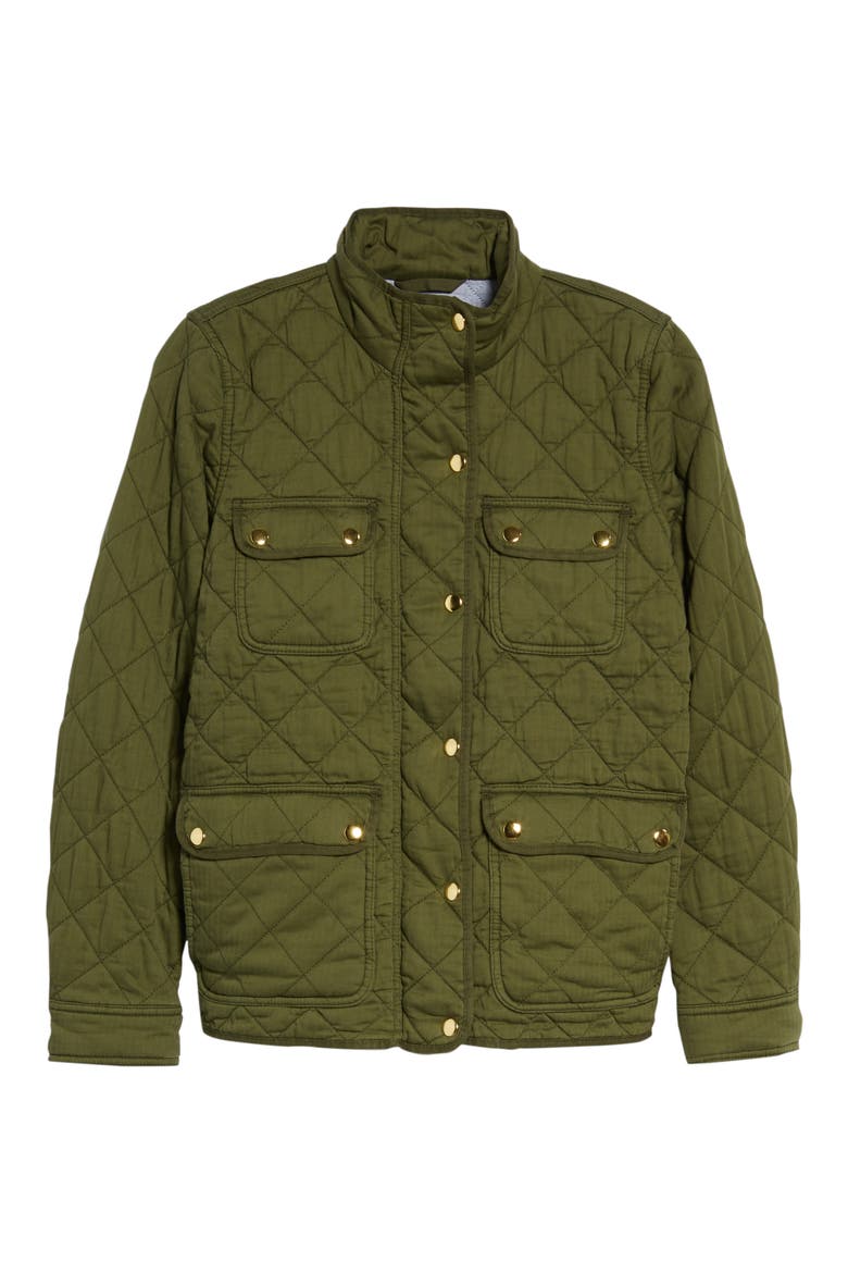 Quilted Downtown Field Jacket, Alternate, color, DEEP MOSS