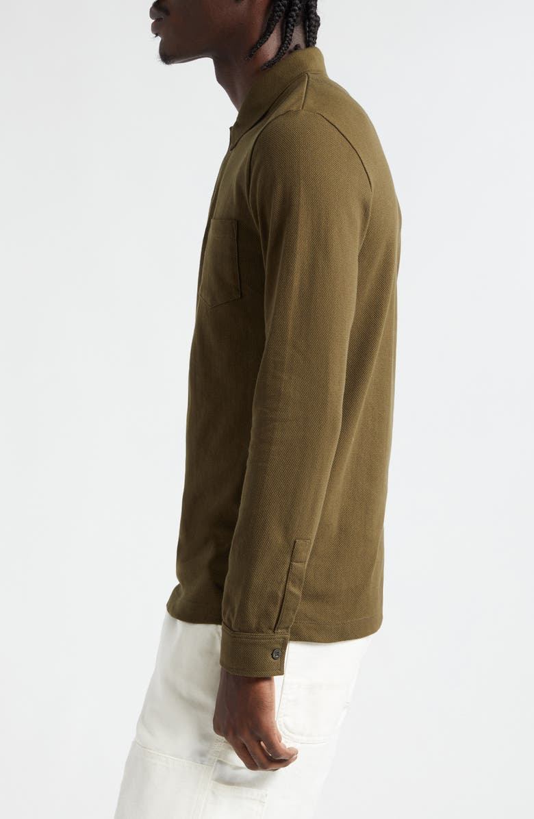 Sunspel Riviera Long Sleeve Mesh Cotton Polo, Alternate, color, 