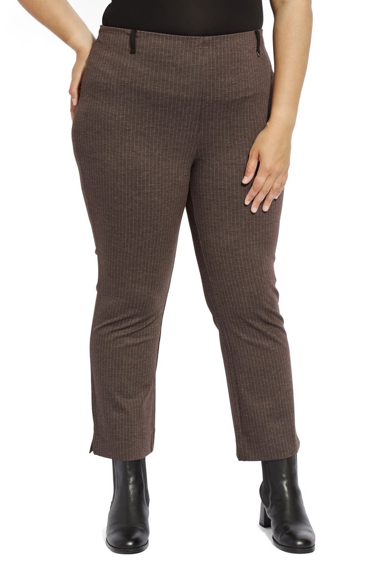 Pinstripe Pull-On Baby Bootcut Ankle Ponte Pants, Main, color, HAIRLINE STRIPE