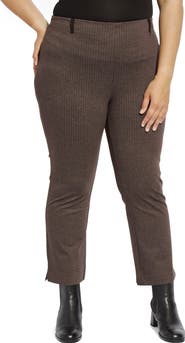 Lysse Pinstripe Pull-On Baby Bootcut Ankle Ponte Pants