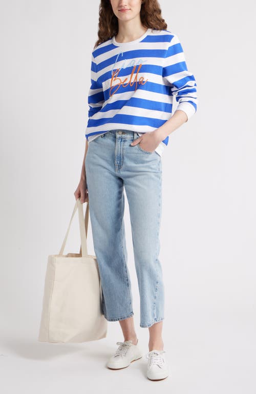 Caslonr Caslon(r) Stripe Embroidered Graphic Sweatshirt
