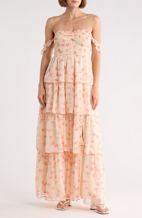 Yoryu Chiffon Printed Long Dress