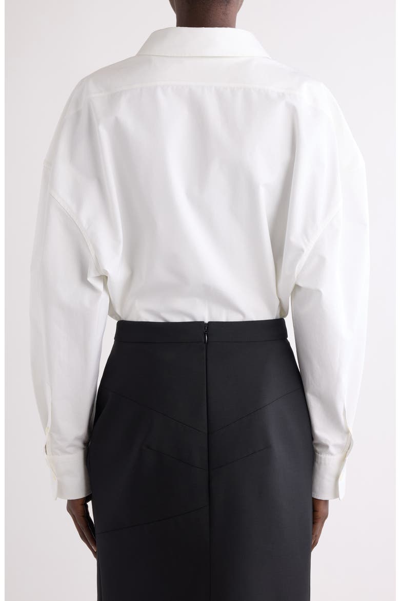 Wide Collar Cotton Poplin Button-Up Shirt, Alternate, color, WHITE