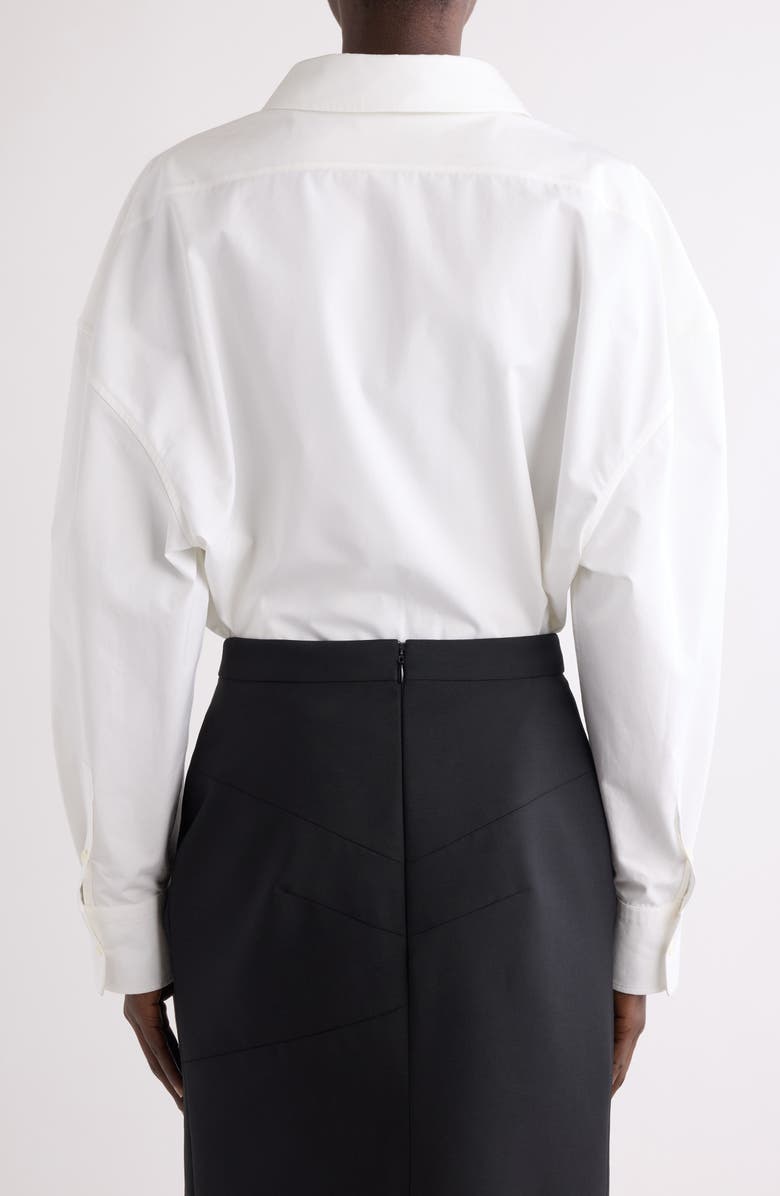 Givenchy Wide Collar Cotton Poplin Button-Up Shirt, Alternate, color, White