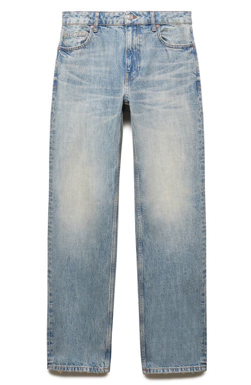 Mango Low Rise Straight Leg Jeans In Blue
