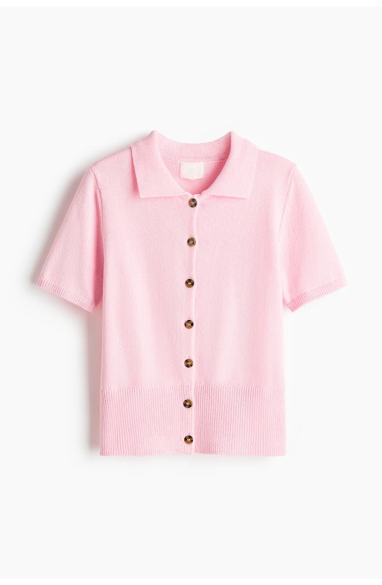 H&M Short-sleeved Cardigan, Main, color, Light Pink