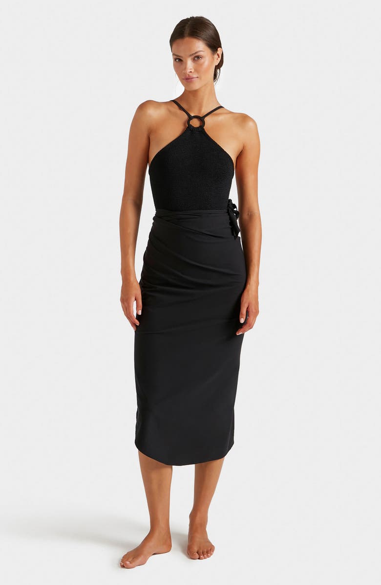 Hunza G Jasmine O-Ring One-Piece Swimsuit, Alternate, color, Black