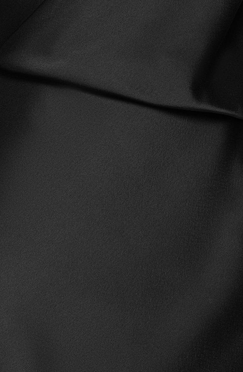 Betsy & Adam Drape Satin Gown, Alternate, color, Black