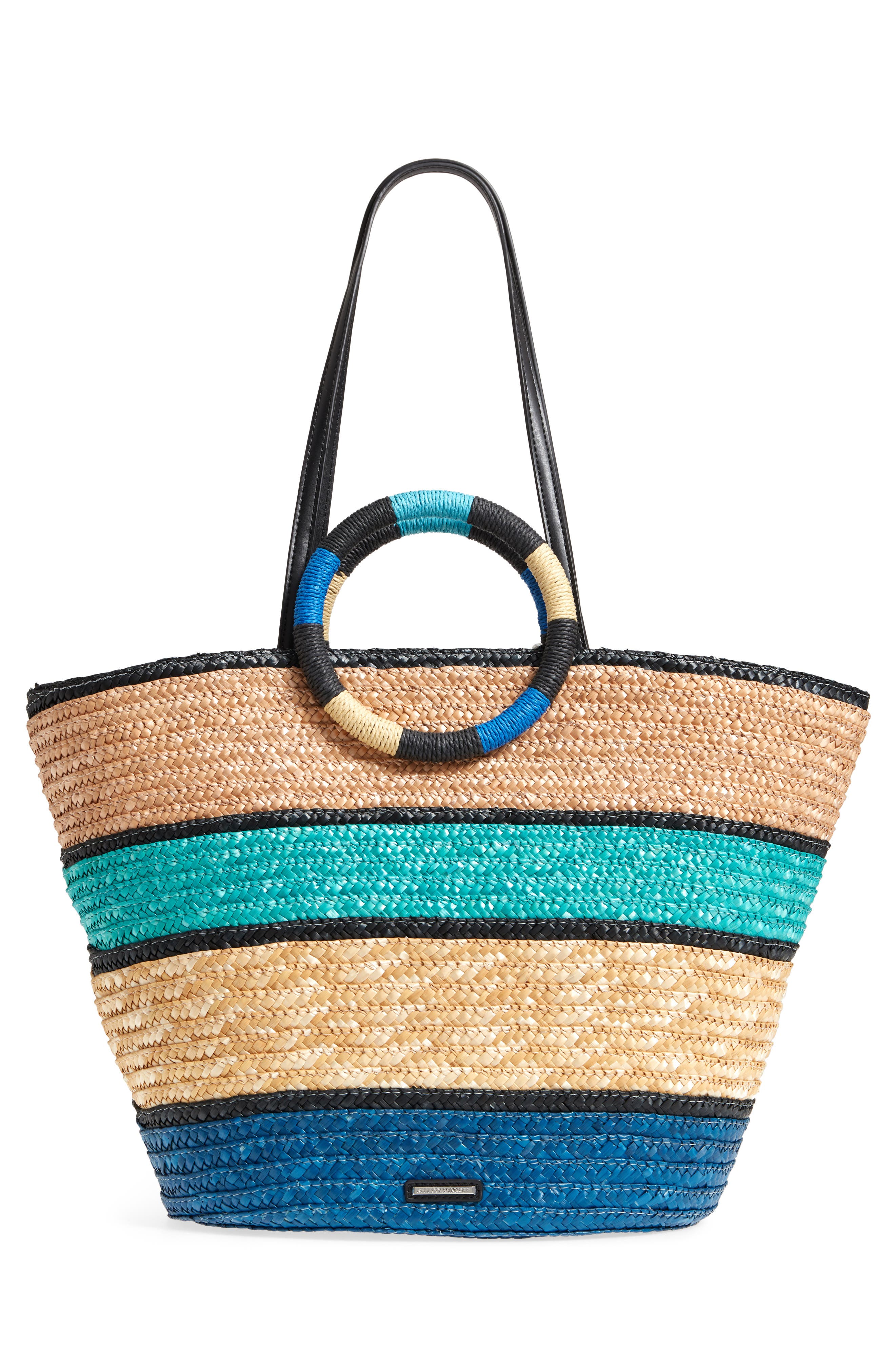 Rebecca Minkoff Woven Straw Tote, Alternate, color, 