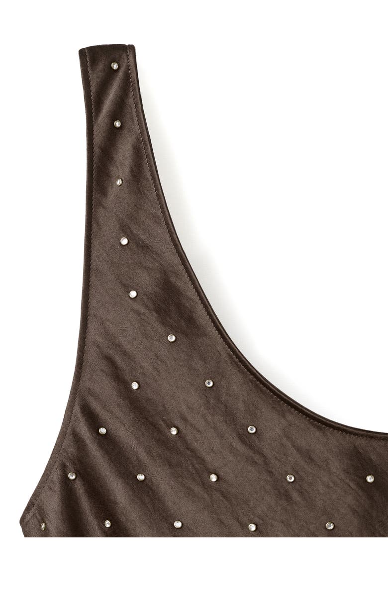 MANGO Crinkle Satin Embellished Cocktail Dress, Alternate, color, 