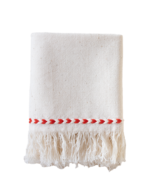 Kd Weave Braid Detail Napkin In White