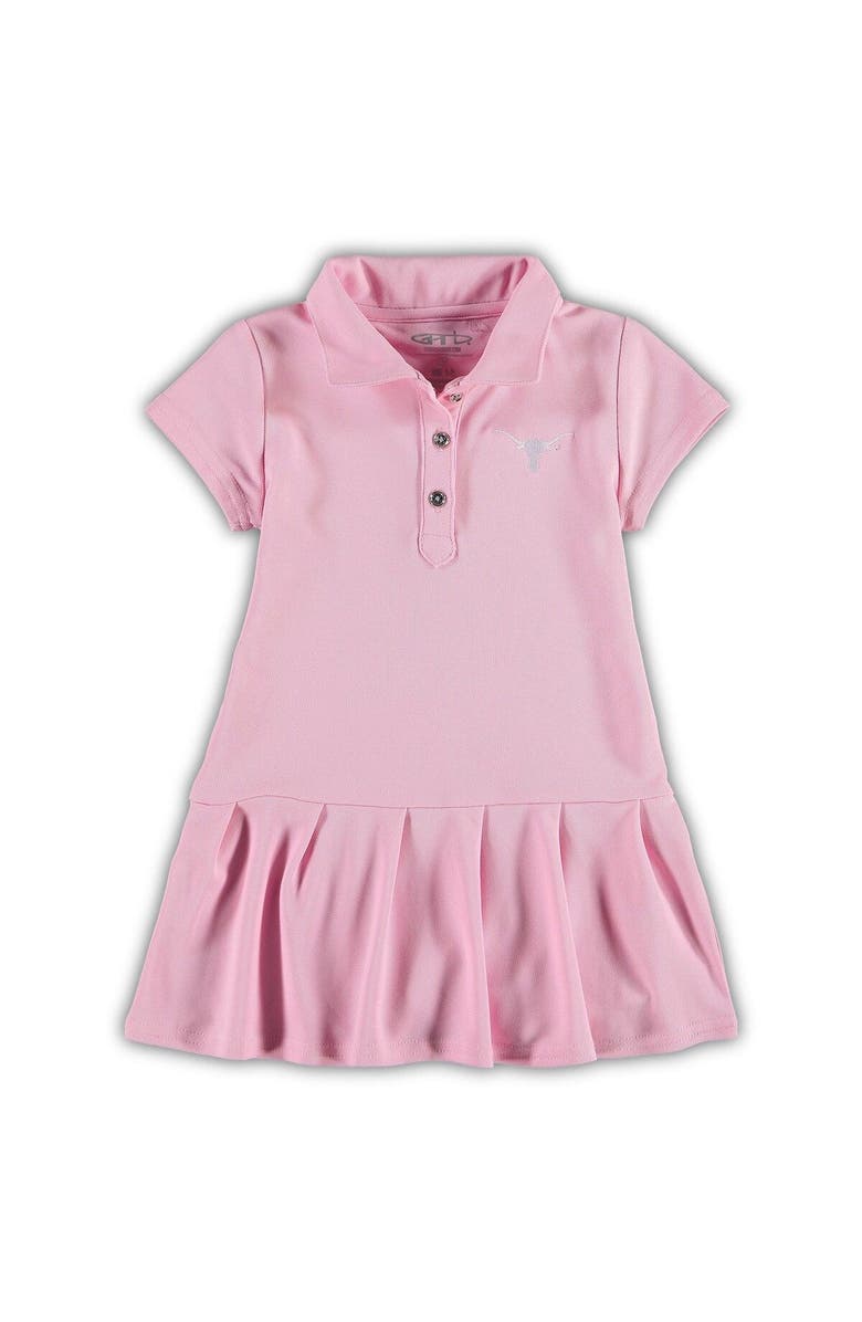 GARB Girls Toddler Garb Pink Texas Longhorns Caroline Cap Sleeve Polo Dress, Main, color,