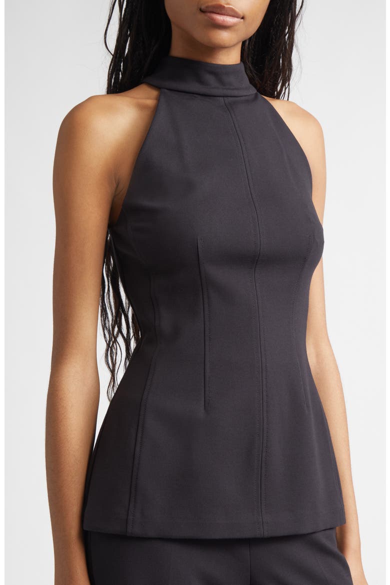 Johanne Halter Top, Alternate, color, BLACK
