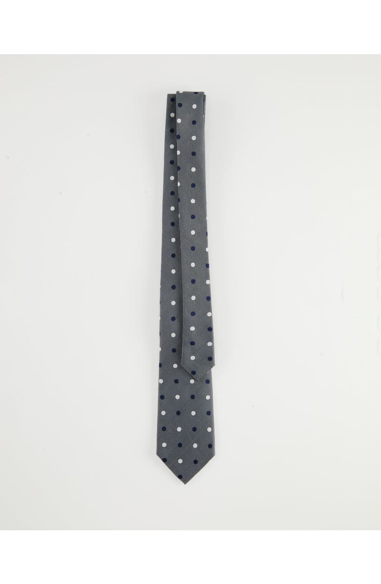 Knottery & Co Polka Dot Silk Jacquard Tie, Alternate, color, Grey