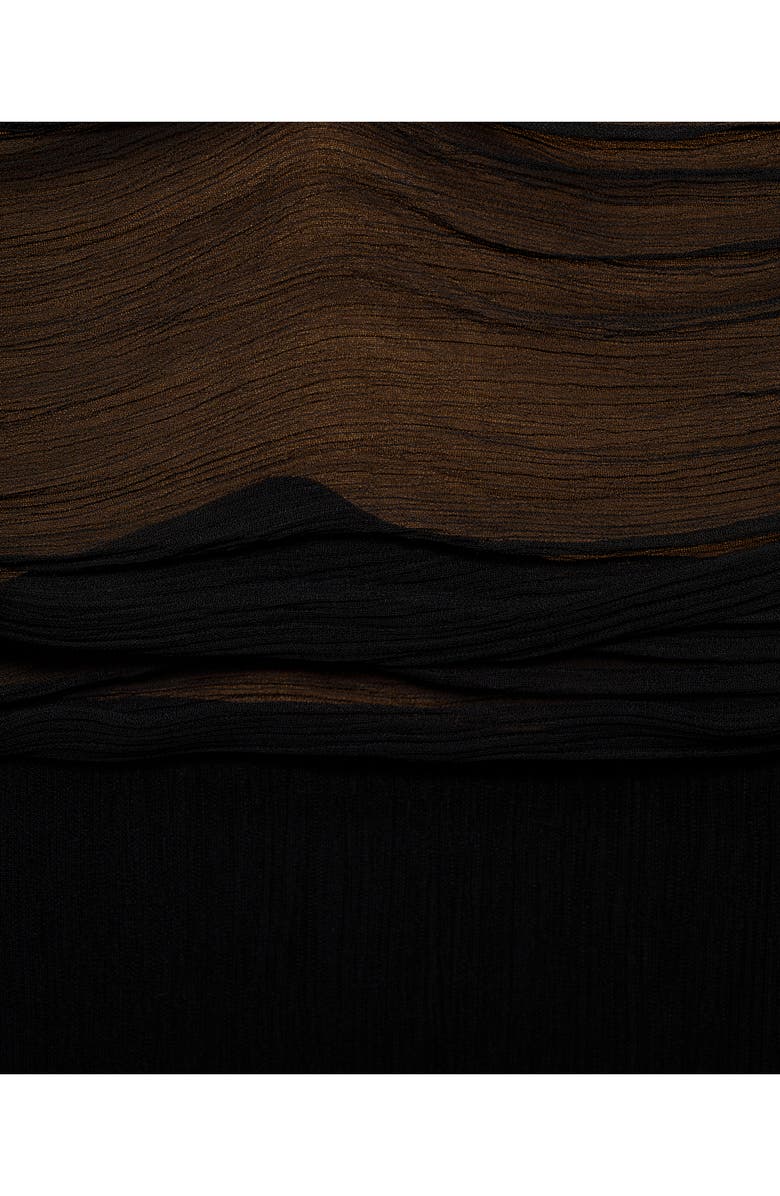 MANGO Sleeveless Ruched A-Line Dress, Alternate, color, Black