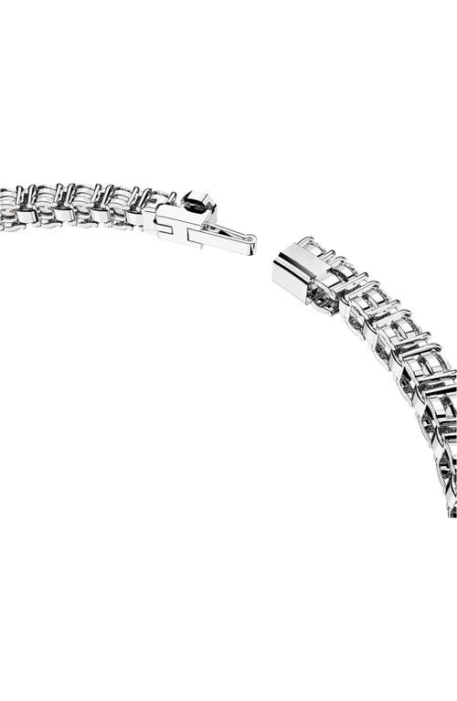 Swarovski Crystal Round Cut Matrix Tennis Bracelet In White