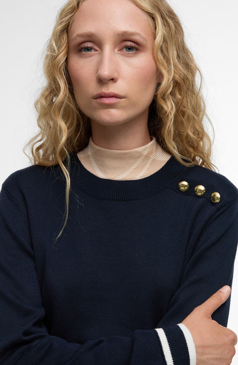 Barbour Avery Cotton & Modal Sweater, Alternate, color, Navy