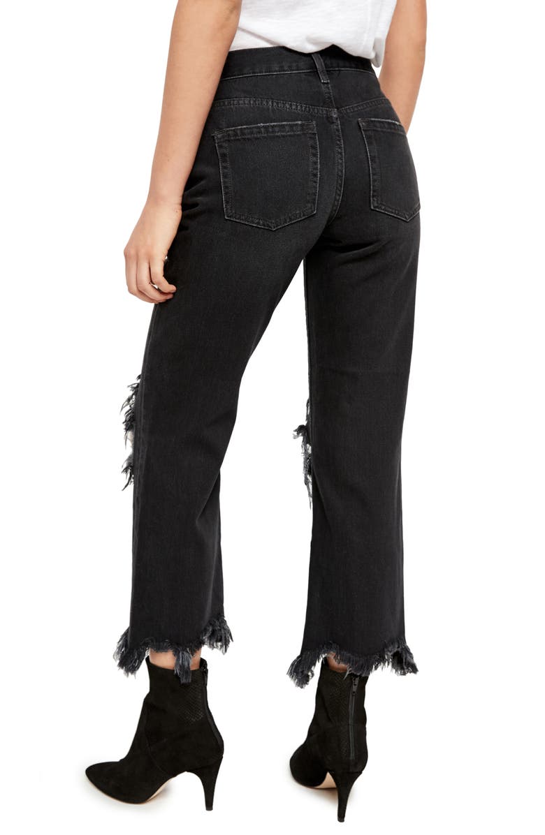 Free People We the Free Maggie Distressed Straight Leg Jeans, Alternate, color, 