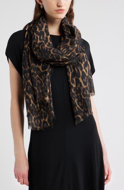 Eyelash Trim Print Cashmere & Silk Wrap