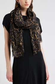 Nordstrom Eyelash Trim Print Cashmere & Silk Wrap