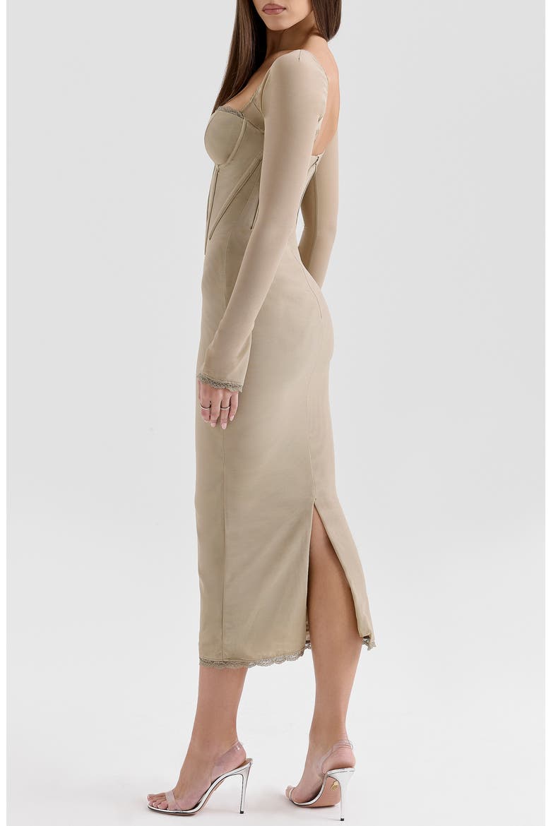 Saisha Long Sleeve Lace Cocktail Midi Dress, Alternate, color, TREE HOUSE