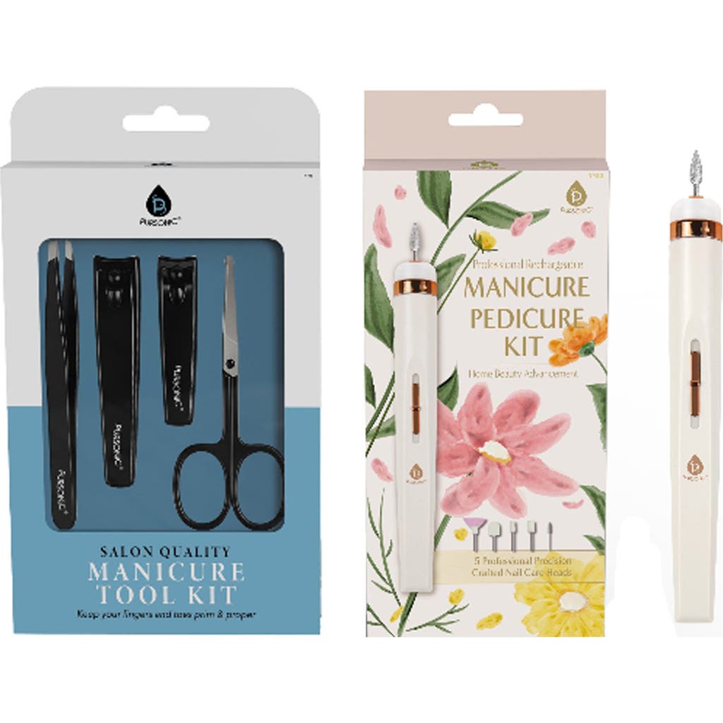 Pursonic The Ultimate Professional Nail Care Duo 4-piece Precision Trimming Set And Professional Man In Black