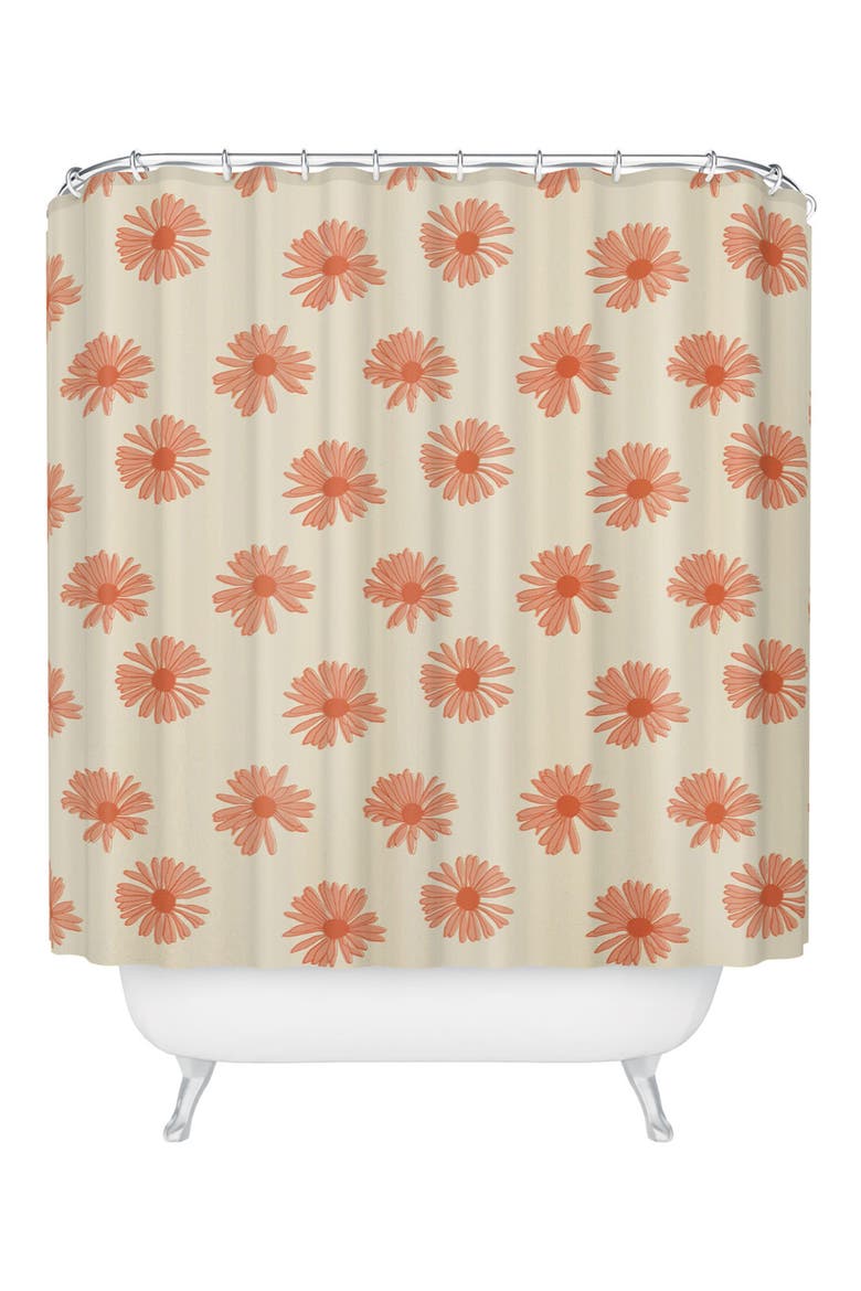 Gerber Daisy Shower Curtain, Main, color, ORANGE