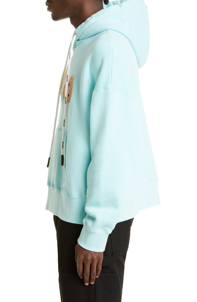 Palm Angels Bear Appliqué Cotton Hoodie, Alternate, color,