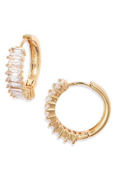 Antoinette Cubic Zirconia Huggie Hoop Earrings