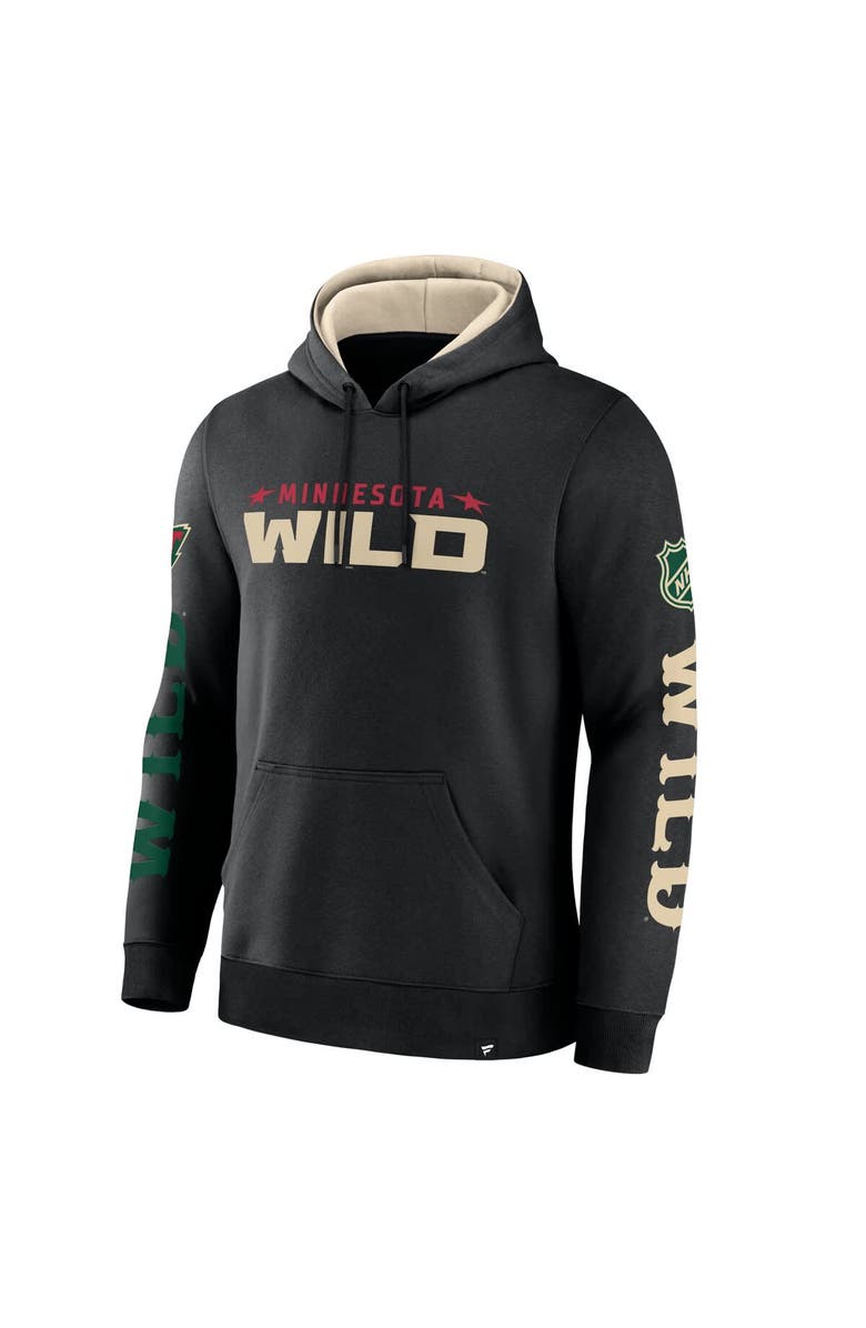 FANATICS Men's Fanatics Black Minnesota Wild Big City Legacy Fleece Pullover Hoodie, Alternate, color,