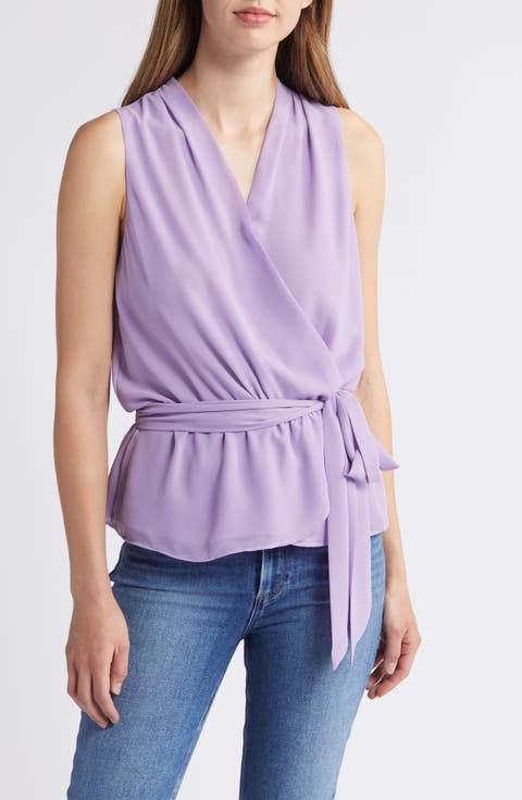 Golriz Wrap Tie Waist Sleeveless Top