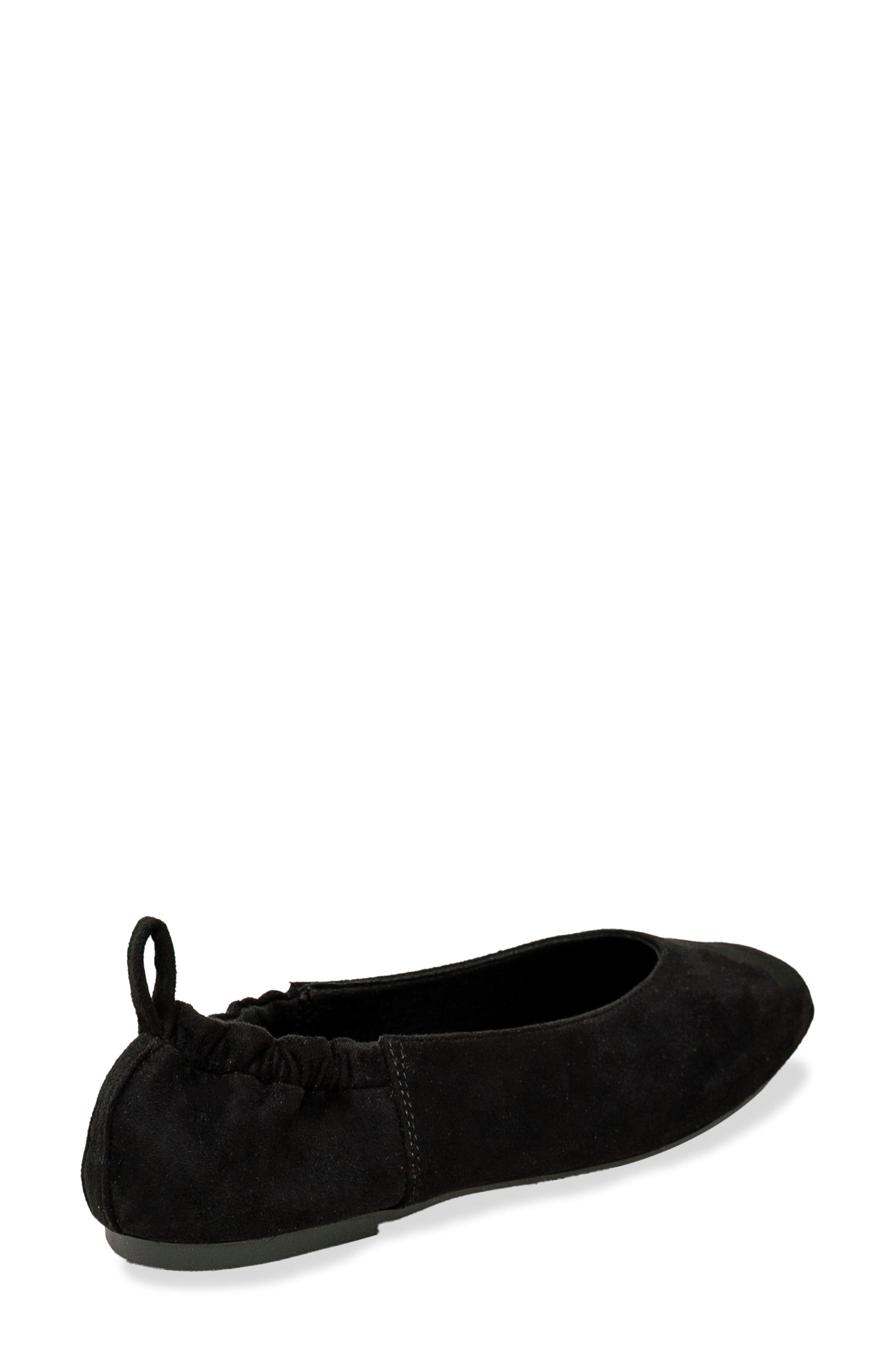 Namari Square Toe Leather Flat, Alternate, color, BLACK SUEDE