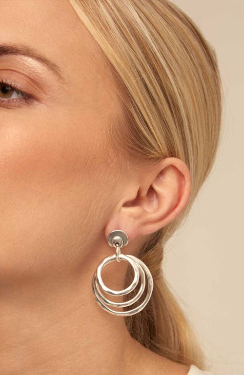 Unode50 Sterling Silver Metal Hoop Earrings In White