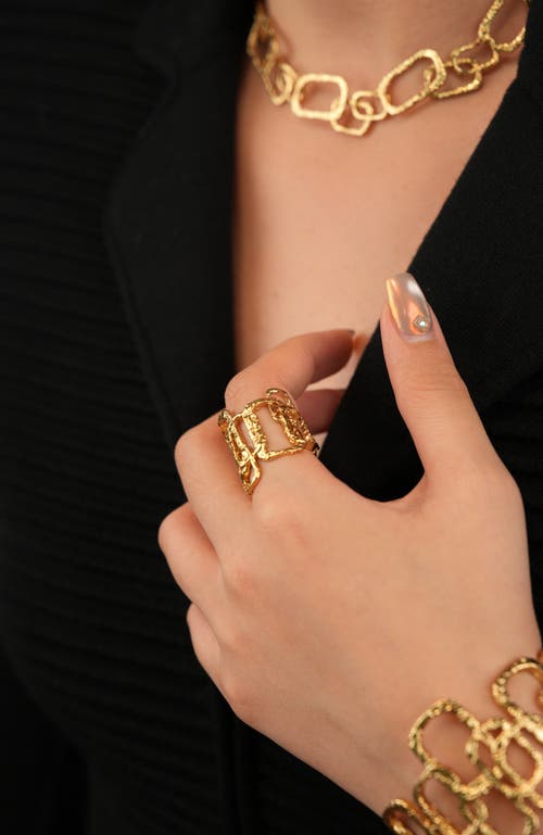 Rc Retro Chic Roman Arc Golden Ring In Gold