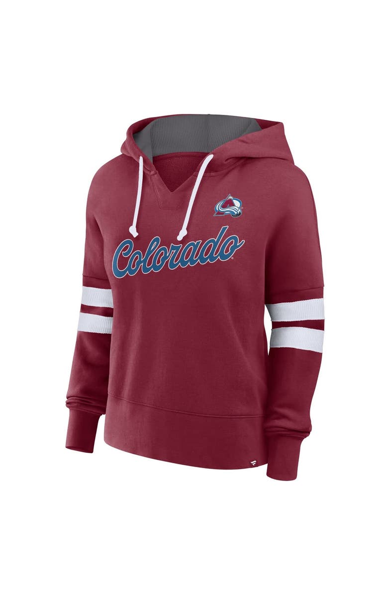 FANATICS Women's Fanatics Burgundy Colorado Avalanche Seize Fleece Pullover Hoodie, Alternate, color, 