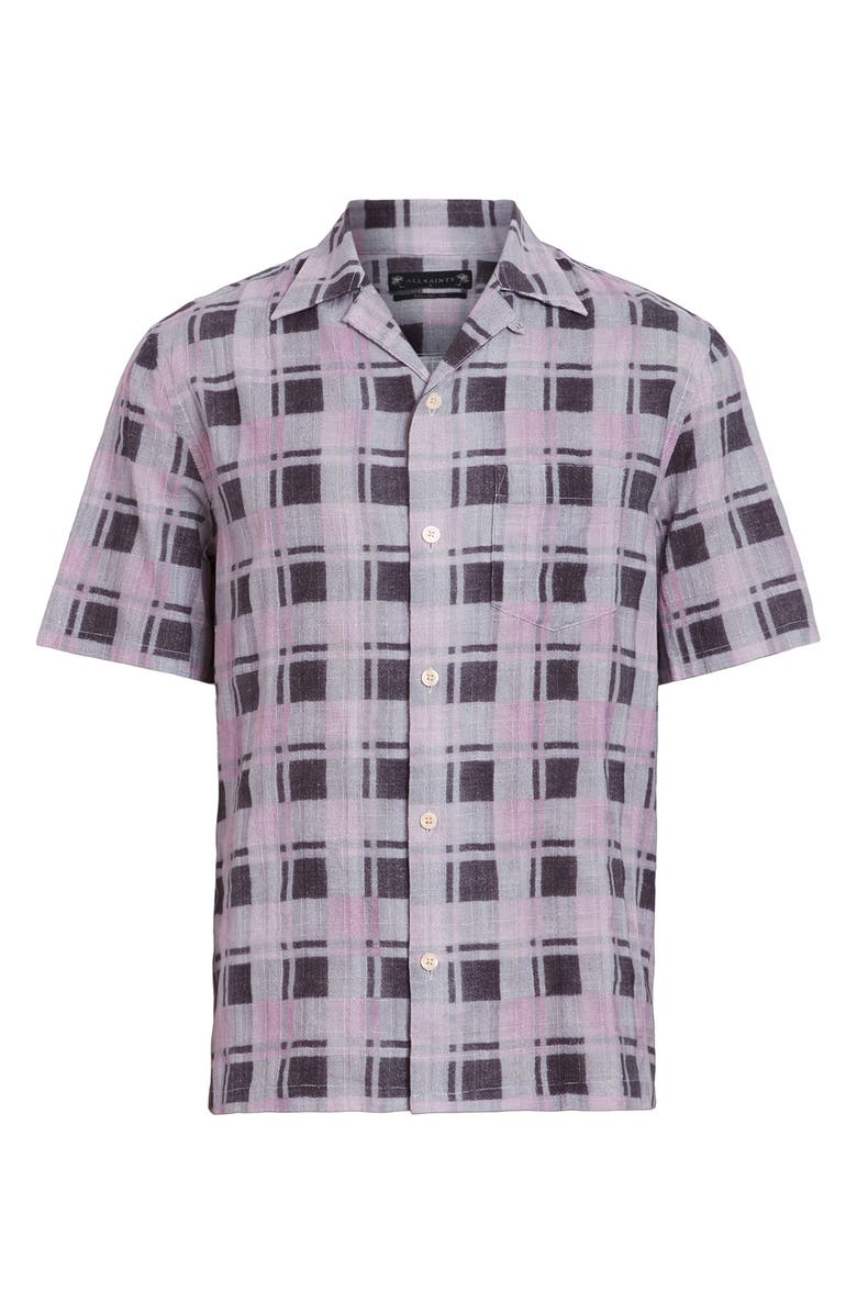 AllSaints Big Sur Check Camp Shirt, Alternate, color, Sugared Lilac
