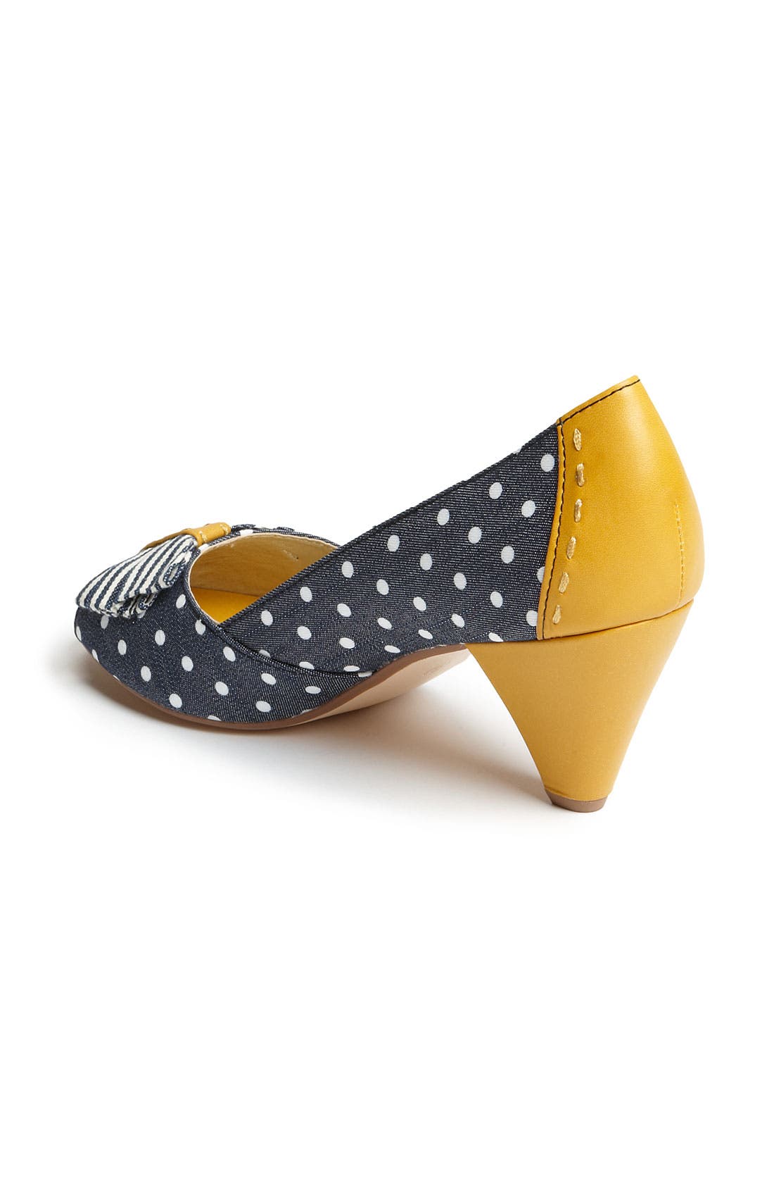 'Mixed Emotions' Pump, Alternate, color, DENIM POLKA DOT