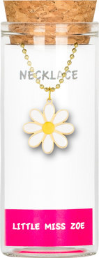Little Miss Zoe Flower Charm Necklace in Gift Bottle