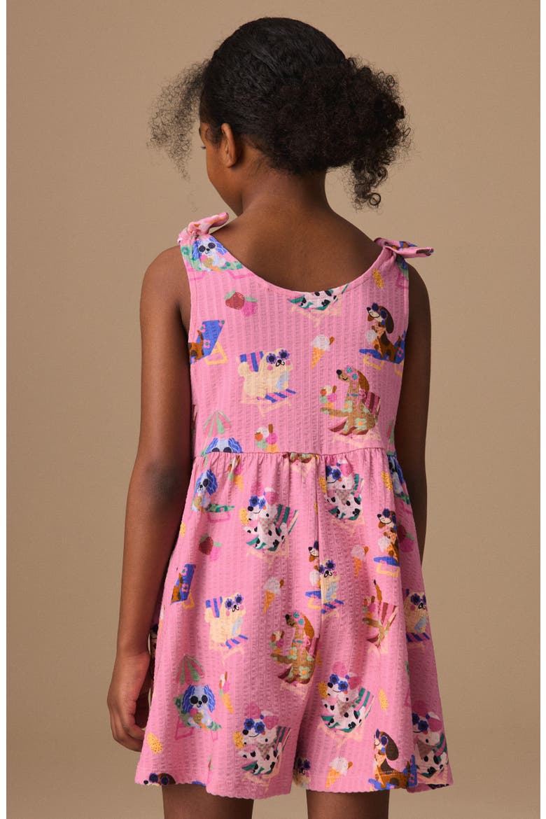 Kids' Tie Strap Romper, Alternate, color, PINK