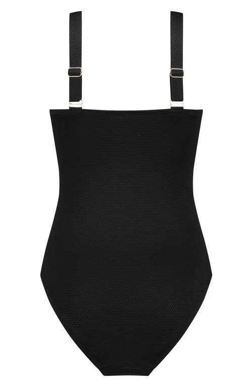 Shop Hunkemoller Hunkemöller Scalloped One-piece Swimsuit In Nero