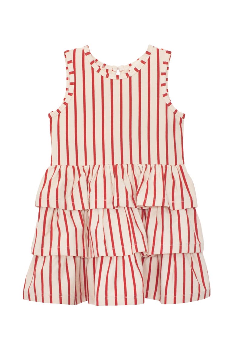 Terracotta Stripe Sleeveless Dress, Main, color, Red