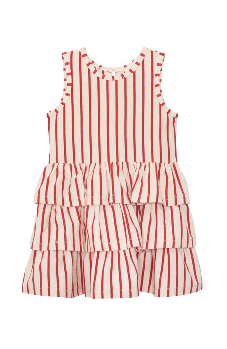 Mabel + Honey Terracotta Stripe Sleeveless Dress, Main, color, Red