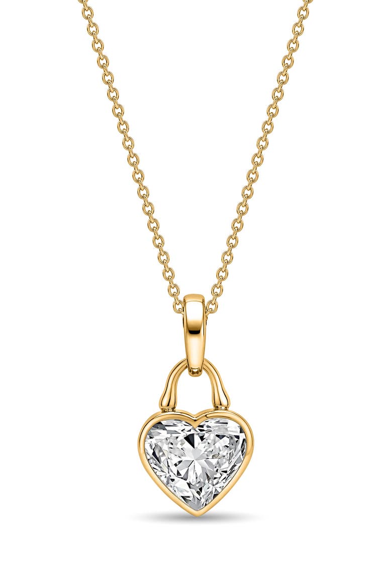 TreasureLock Lab Grown Diamond Heart Pendant Necklace, Main, color, 14K YELLOW GOLD
