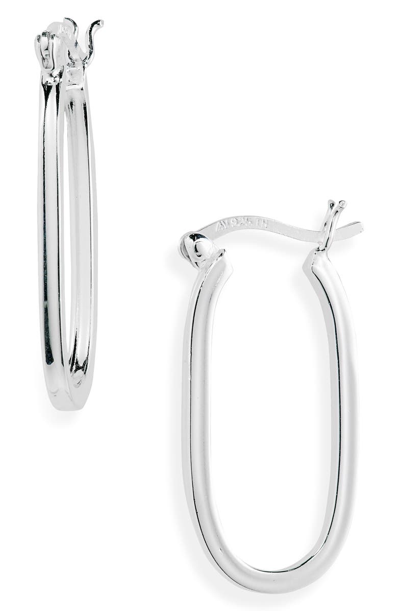 Argento Vivo Sterling Silver Oval Hoop Earrings, Main, color, 