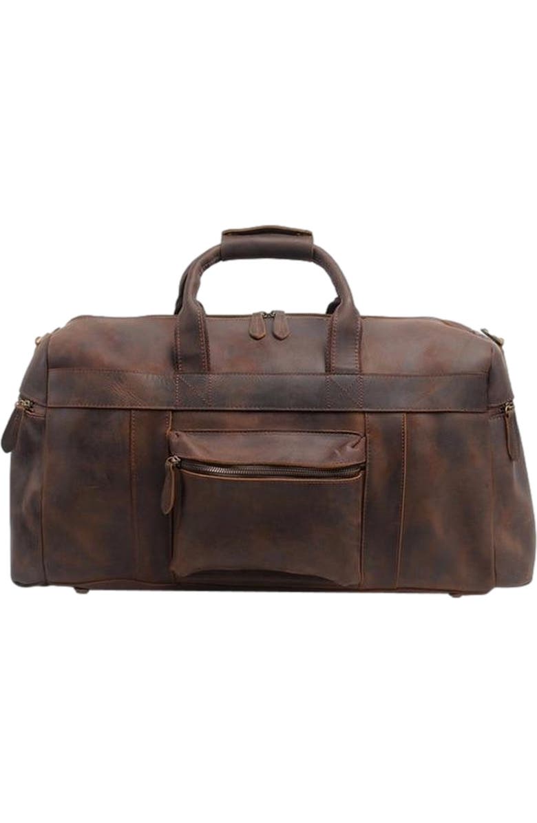 STEEL HORSE LEATHER The Asta Weekender | Handcrafted Leather Duffle Bag, Main, color, Dark Brown