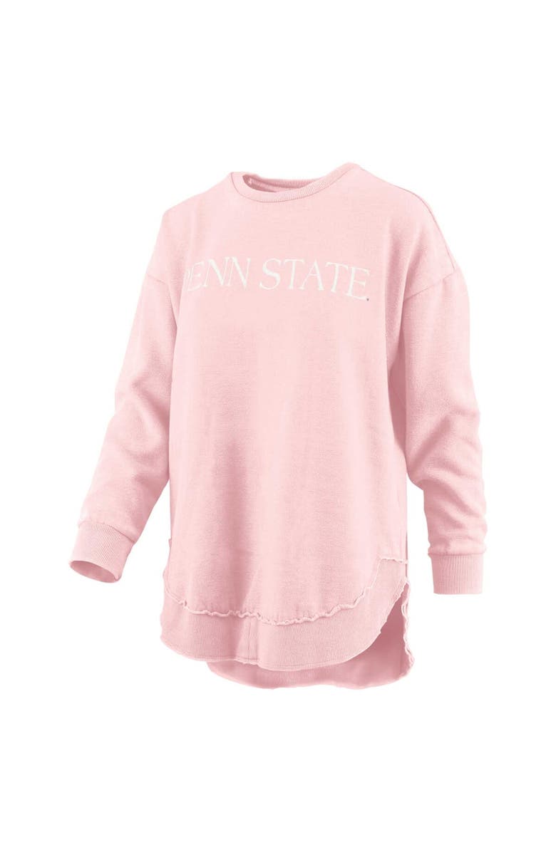 PRESSBOX Women's Pressbox Pink Penn State Nittany Lions Seaside Springtime Vintage Poncho Pullover Sweatshirt, Alternate, color,