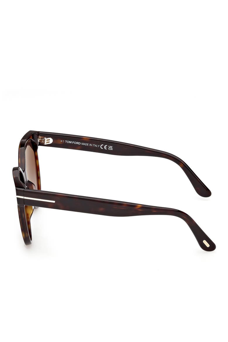 Tallulah 56mm Gradient Round Sunglasses, Alternate, color, DARK HAVANA / GRADIENT SMOKE