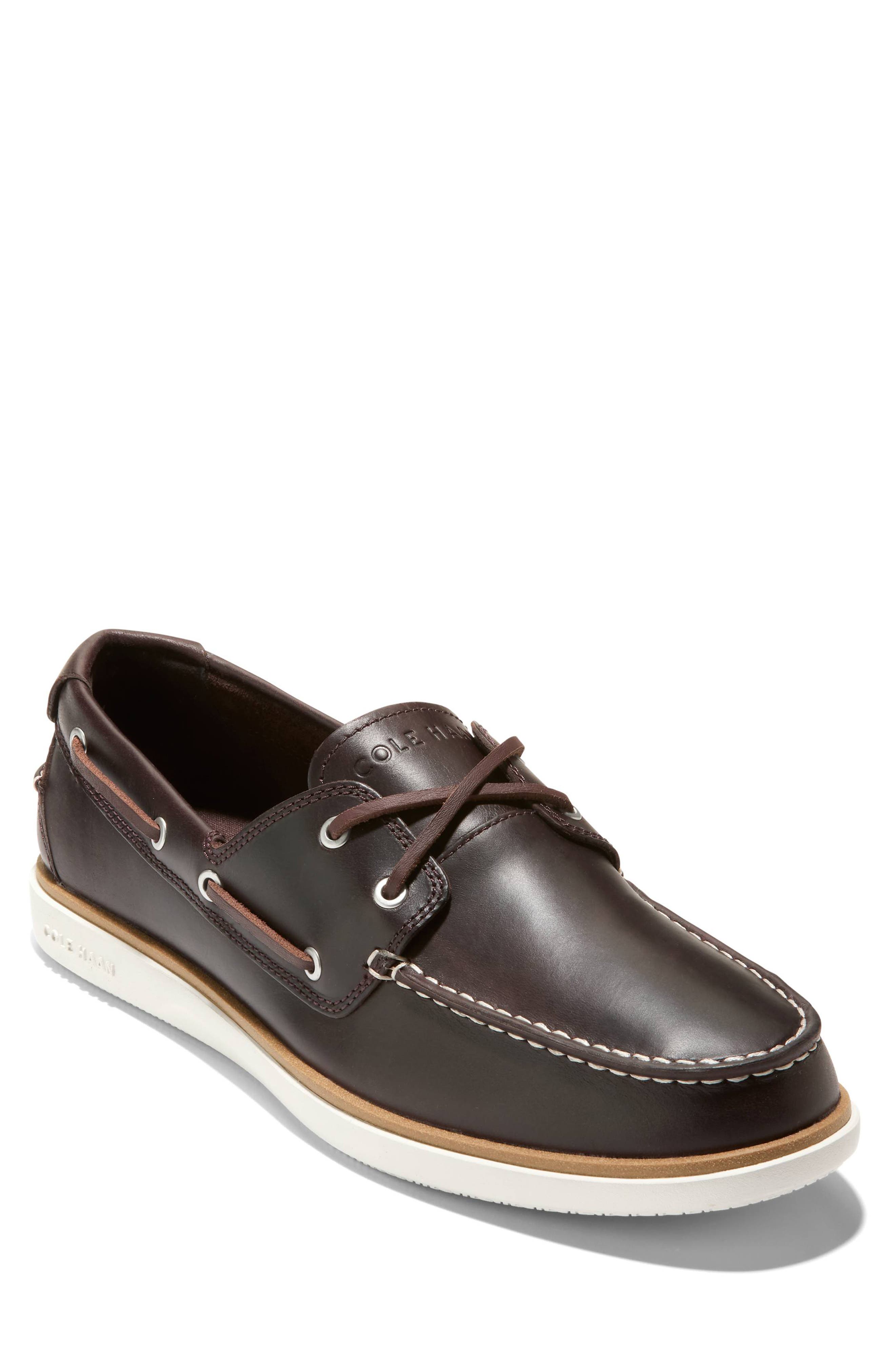 GrandPro Windward Boat Shoe, Main, color, DARK CHOCOLATE / IVORY