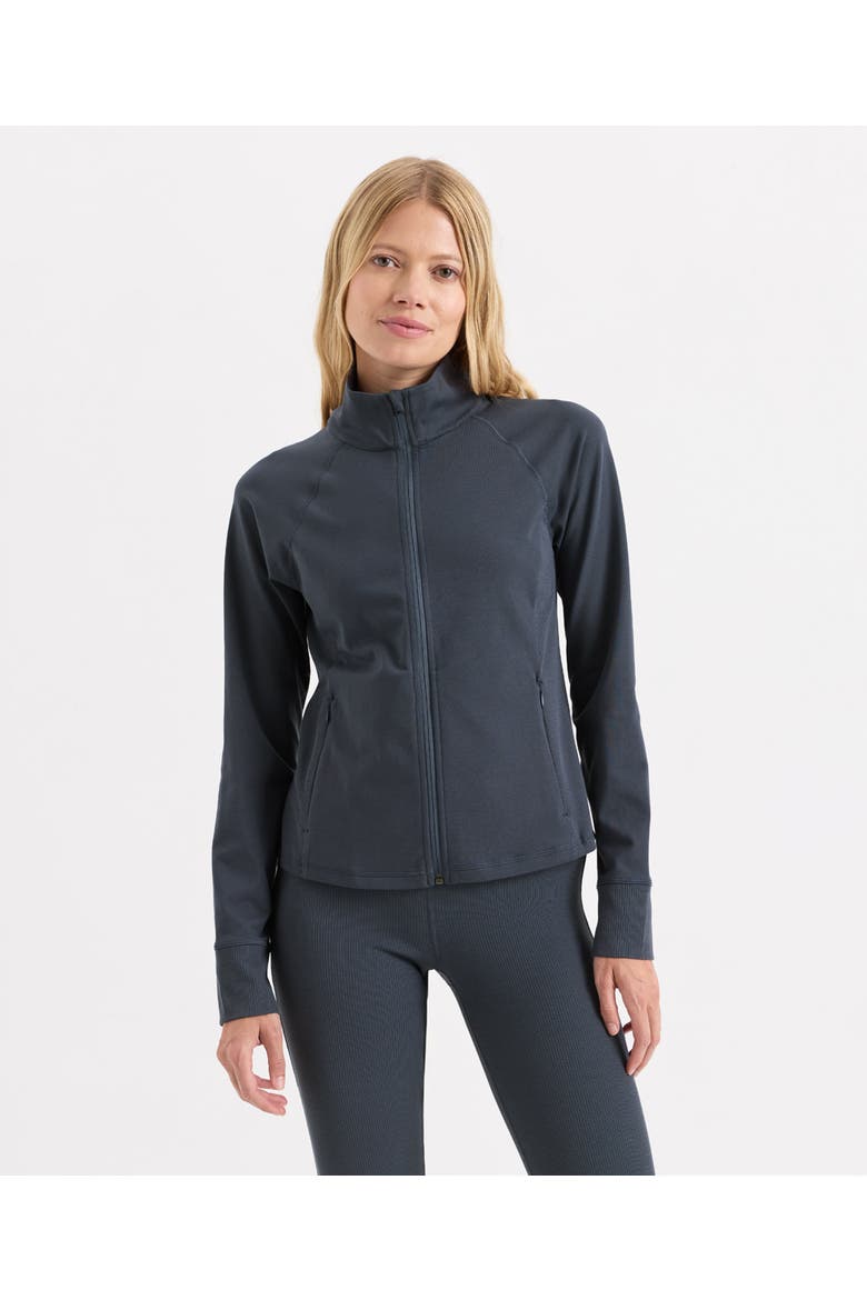 On The Go-To Slim Zip Up Jacket Made with Organic Cotton, Main, color, Steel Blue